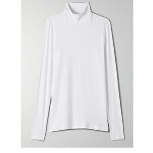 Babaton turtleneck long sleeve tee in white, size M